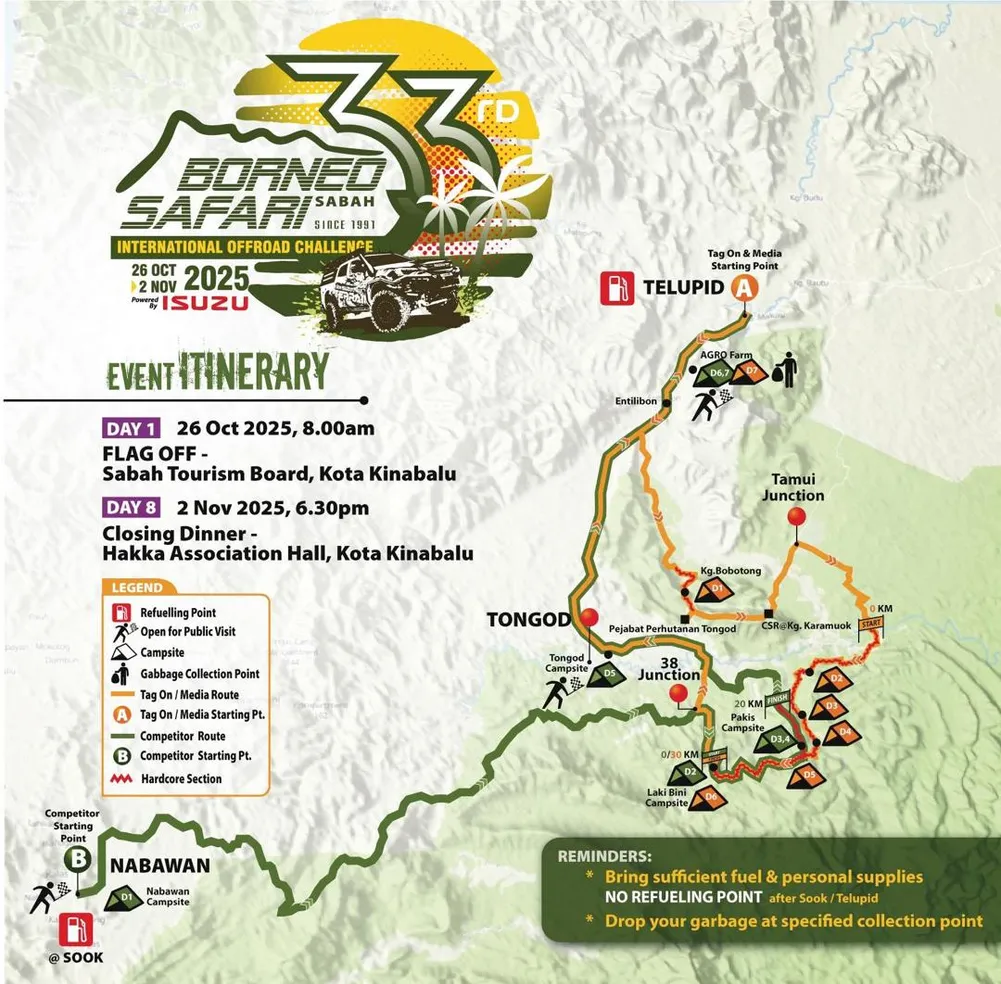 2025 Borneo Safari Routemap
